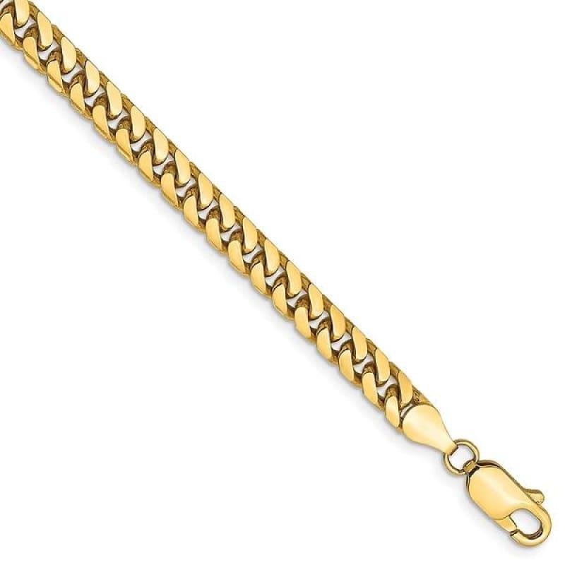 14K Yellow Gold Solid Miami Cuban Link Bracelet — 4.3 mm