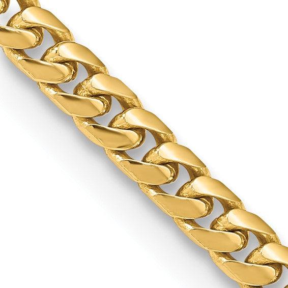 14k 4.3mm Solid Miami Cuban Link Chain - Seattle Gold Grillz