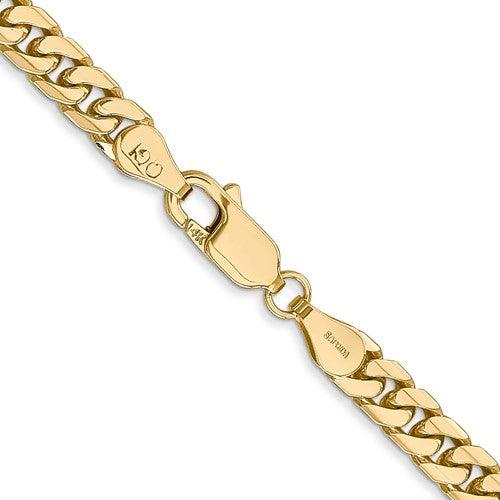 14k 4.3mm Solid Miami Cuban Link Chain - Seattle Gold Grillz