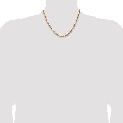 14k 4.3mm Solid Miami Cuban Link Chain - Seattle Gold Grillz