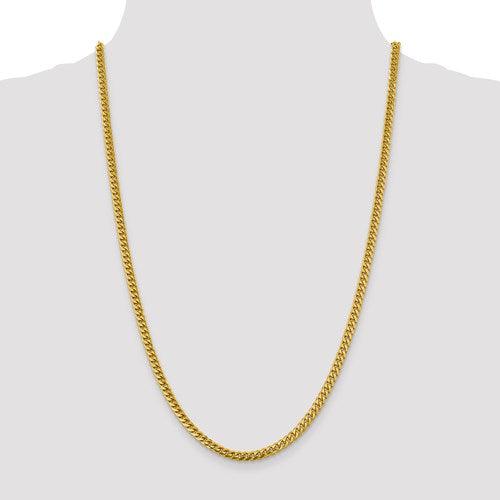14k 4.3mm Solid Miami Cuban Link Chain - Seattle Gold Grillz