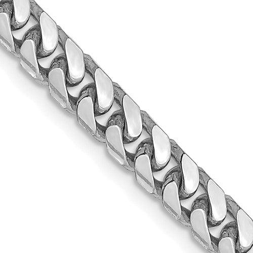 14k 4.3mm Solid White Gold Miami Cuban Link Chain - Seattle Gold Grillz