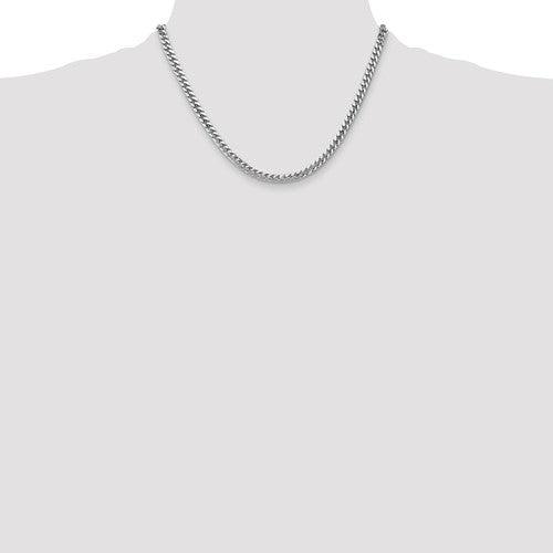 14k 4.3mm Solid White Gold Miami Cuban Link Chain - Seattle Gold Grillz