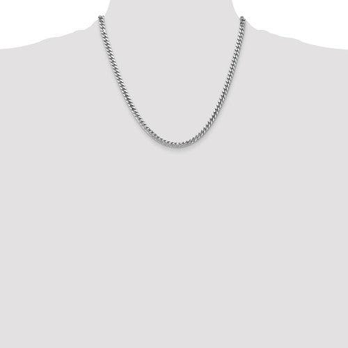 14k 4.3mm Solid White Gold Miami Cuban Link Chain - Seattle Gold Grillz