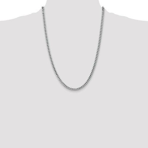 14k 4.3mm Solid White Gold Miami Cuban Link Chain - Seattle Gold Grillz