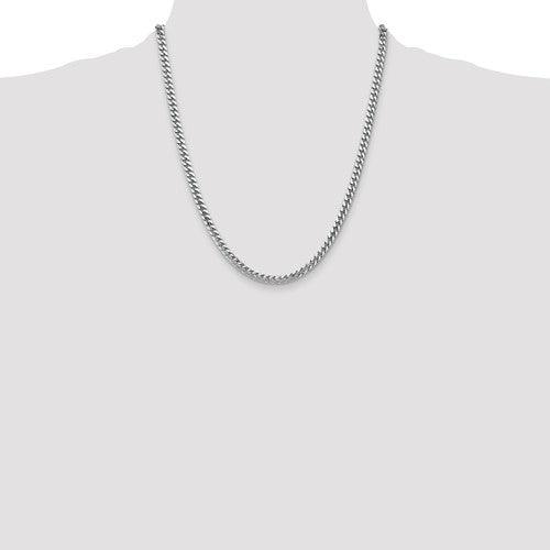 14k 4.3mm Solid White Gold Miami Cuban Link Chain - Seattle Gold Grillz