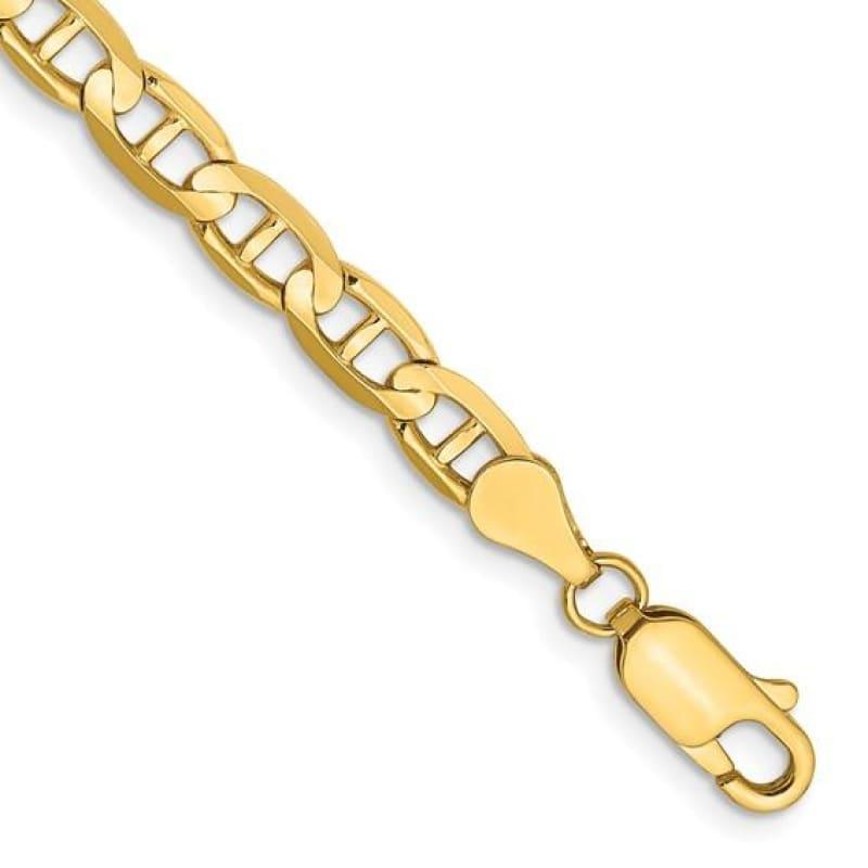 14k 4.5mm Concave Anchor Bracelet - Seattle Gold Grillz