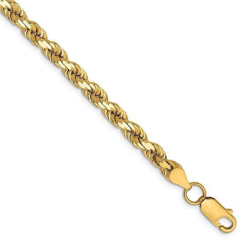 14k 4.5mm D-C Rope with Lobster Clasp Bracelet - Seattle Gold Grillz