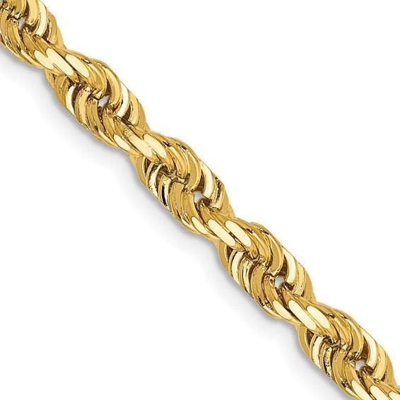 14k 4.5mm Diamond-cut Quadruple Rope Chain - Seattle Gold Grillz
