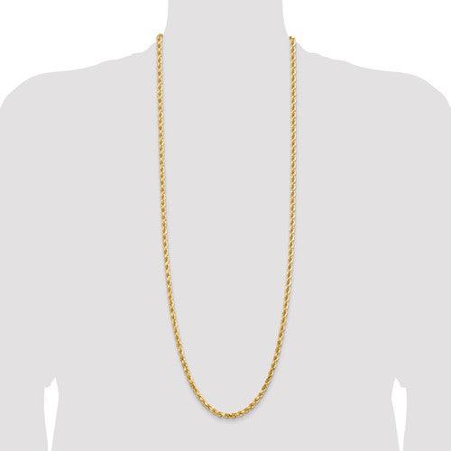 14k 4.5mm Diamond-cut Rope with Lobster Clasp Chain - Seattle Gold Grillz