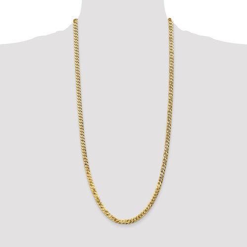 14k 4.75mm Beveled Curb Chain - Seattle Gold Grillz