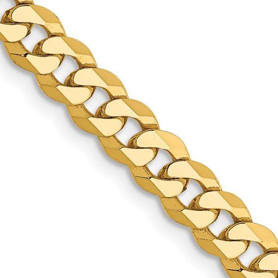 14k 4.75mm Beveled Curb Chain - Seattle Gold Grillz
