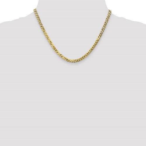 14k 4.75mm Beveled Curb Chain - Seattle Gold Grillz