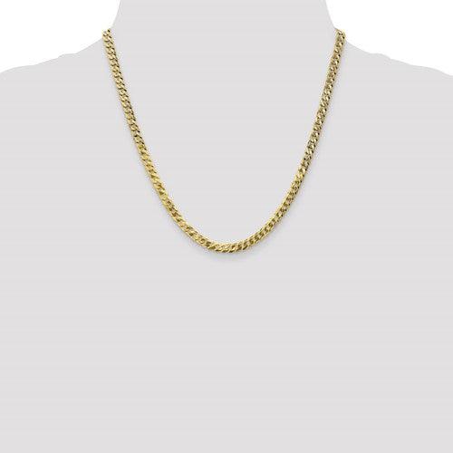 14k 4.75mm Beveled Curb Chain - Seattle Gold Grillz