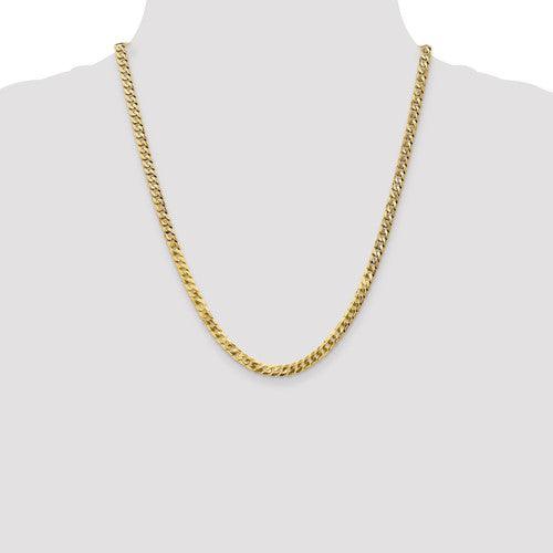 14k 4.75mm Beveled Curb Chain - Seattle Gold Grillz