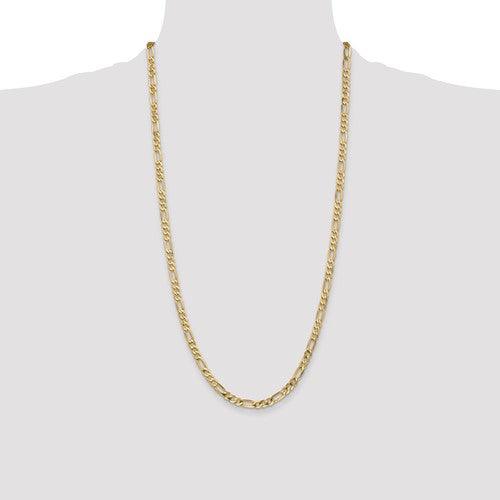 14k 4.75mm Flat Figaro Chain - Seattle Gold Grillz