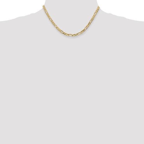 14k 4.75mm Flat Figaro Chain - Seattle Gold Grillz