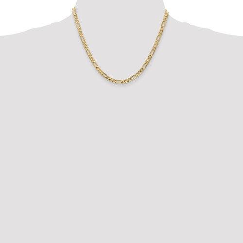 14k 4.75mm Flat Figaro Chain - Seattle Gold Grillz