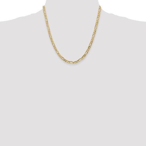 14k 4.75mm Flat Figaro Chain - Seattle Gold Grillz
