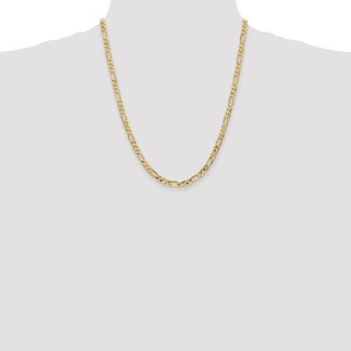 14k 4.75mm Flat Figaro Chain - Seattle Gold Grillz