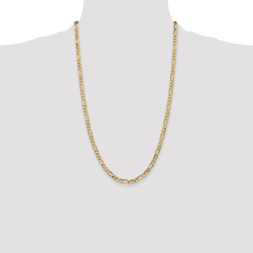 14k 4.75mm Flat Figaro Chain - Seattle Gold Grillz