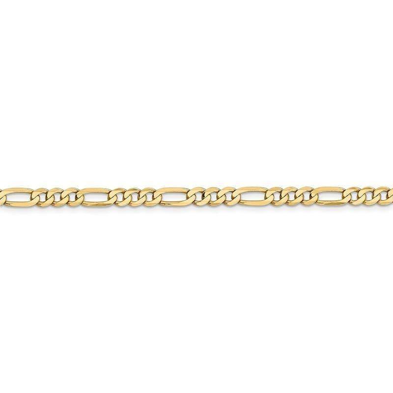 14k 4.75mm Flat Figaro Link Bracelet - Seattle Gold Grillz