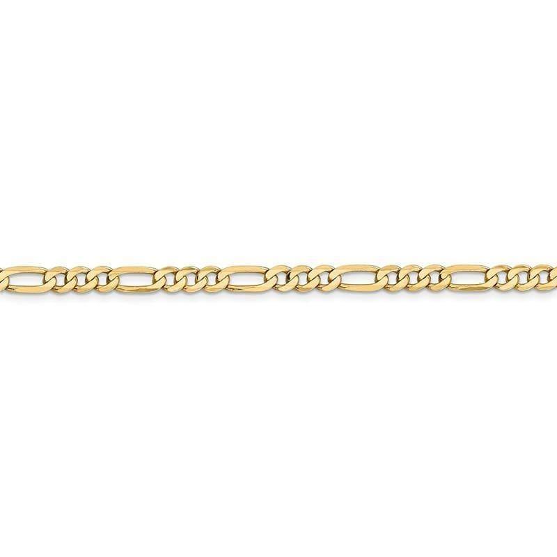 14K 7 inch 4.75mm Flat Figaro with Lobster Clasp Bracelet
