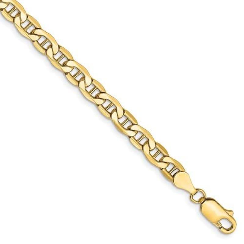 14k 4.75mm Semi-Solid Anchor Bracelet - Seattle Gold Grillz