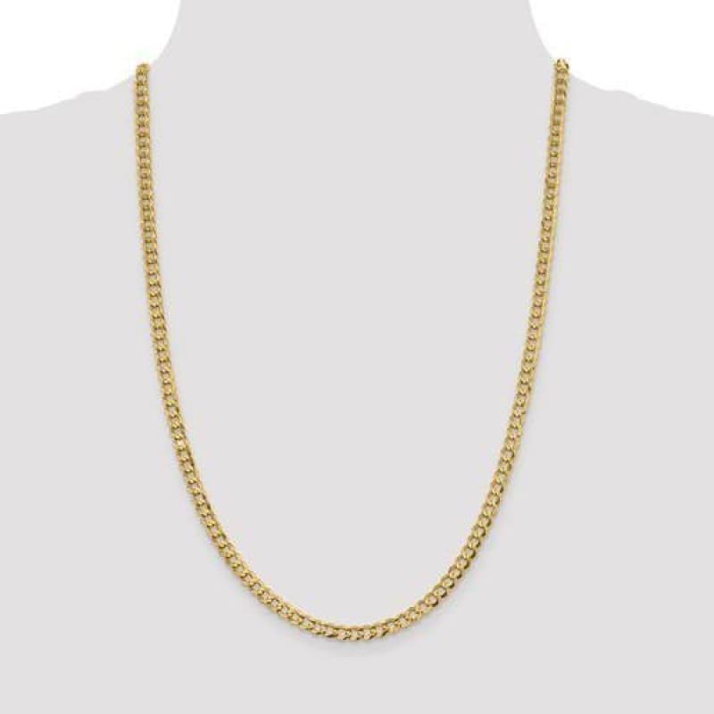 14k 4.7mm Solid Polished Light Flat Cuban Chain - Seattle Gold Grillz