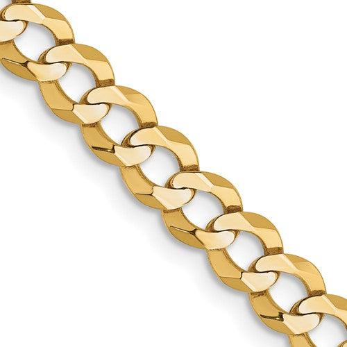 14k 4.7mm Solid Polished Light Flat Cuban Chain - Seattle Gold Grillz