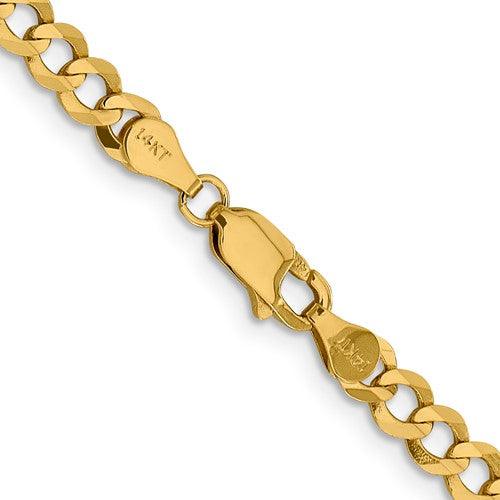 14k 4.7mm Solid Polished Light Flat Cuban Chain - Seattle Gold Grillz