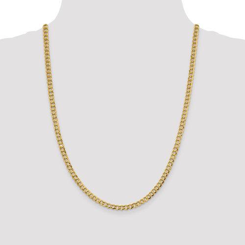 14k 4.7mm Solid Polished Light Flat Cuban Chain - Seattle Gold Grillz