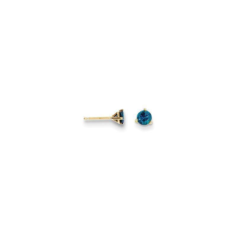 14k .40ct. Blue Diamond Stud Earrings - Seattle Gold Grillz