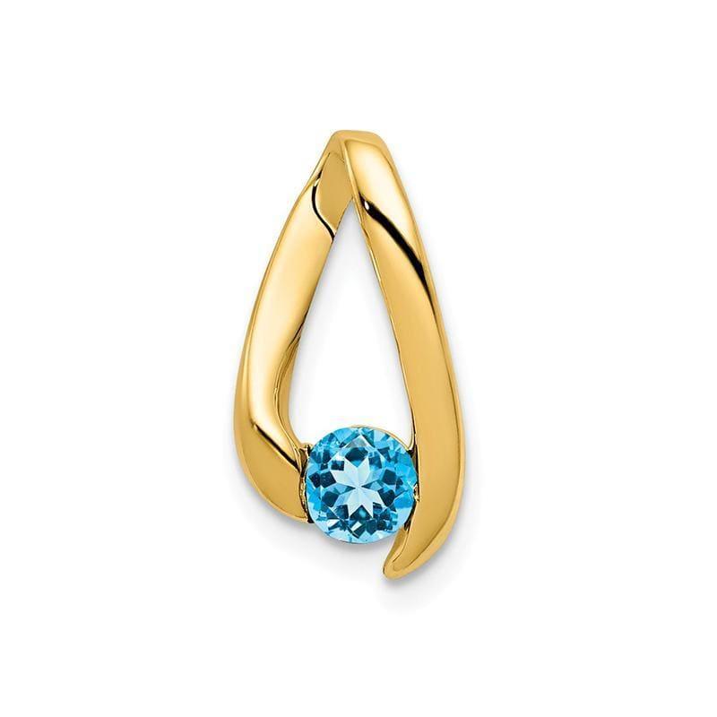 14k 4mm Blue Topaz pendant - Seattle Gold Grillz