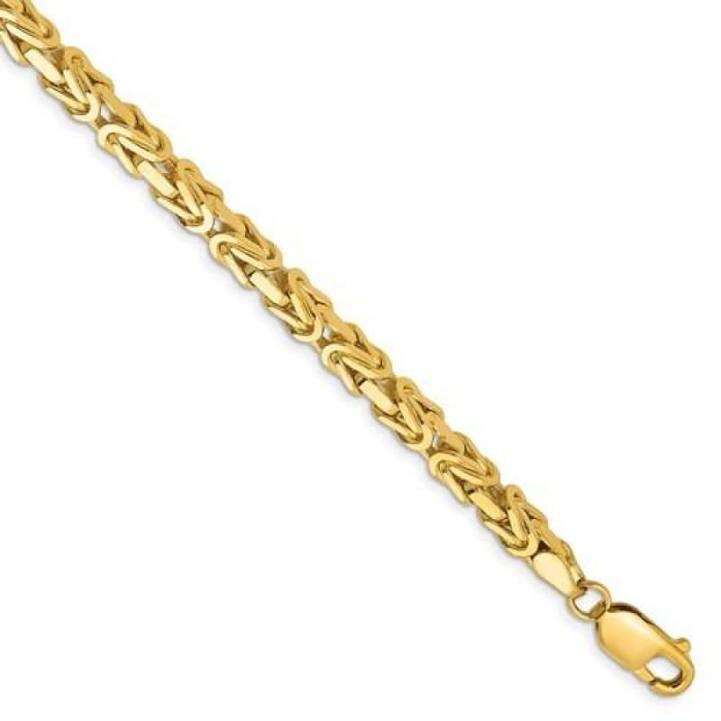 14k 4mm Byzantine Bracelet - Seattle Gold Grillz