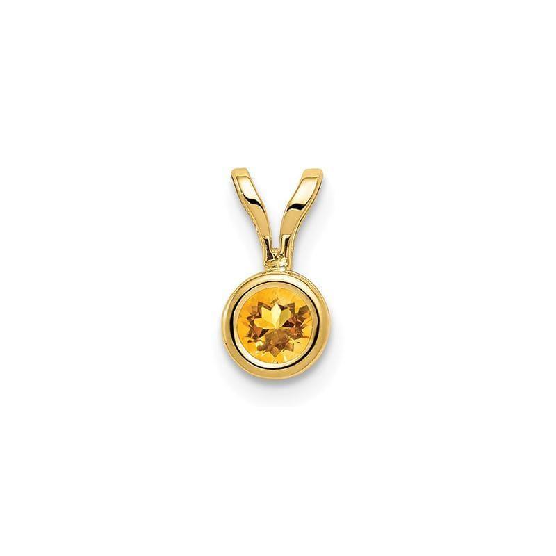 14k 4mm Citrine bezel pendant - Seattle Gold Grillz