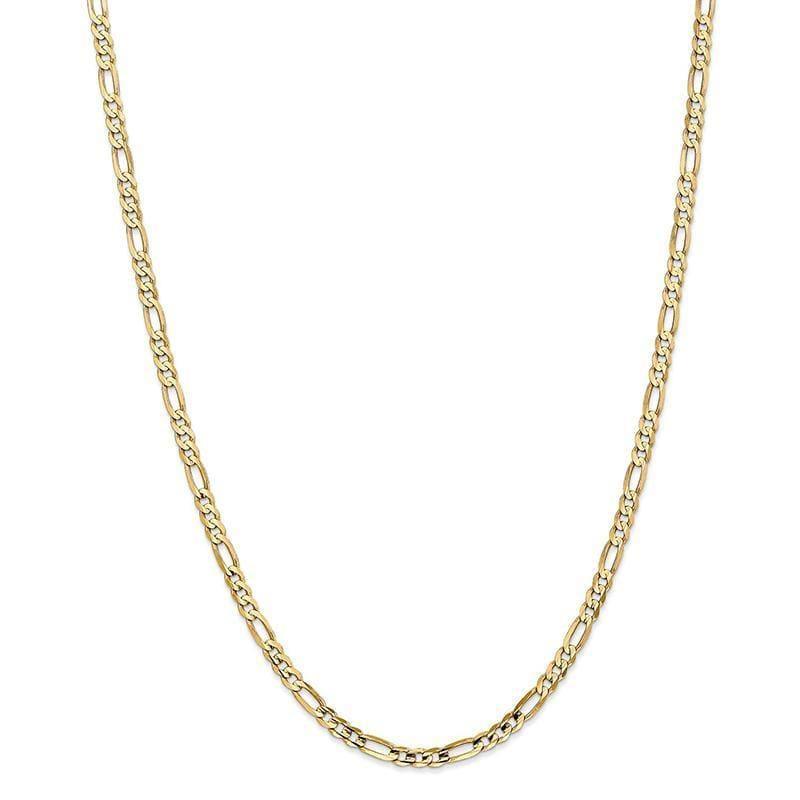 14K 7 inch 4mm Concave Open Figaro with Lobster Clasp Bracelet