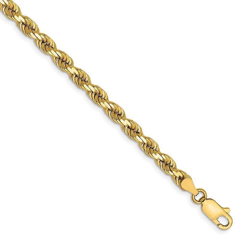 14k 4mm D-C Rope with Lobster Clasp Bracelet - Seattle Gold Grillz