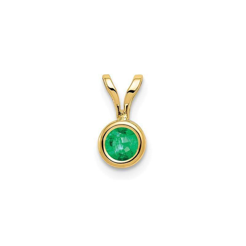 14k 4mm Emerald bezel pendant - Seattle Gold Grillz