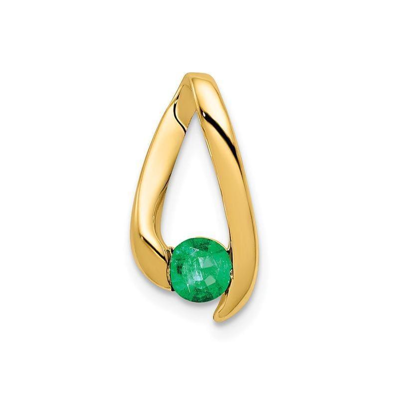 14k 4mm Emerald pendant - Seattle Gold Grillz