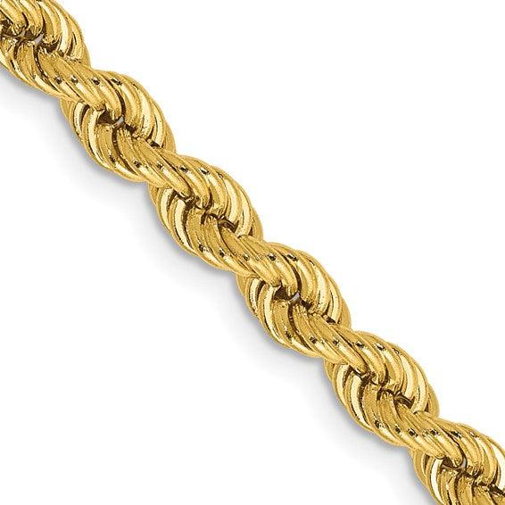 14k 4mm Handmade Regular Rope Chain - Seattle Gold Grillz