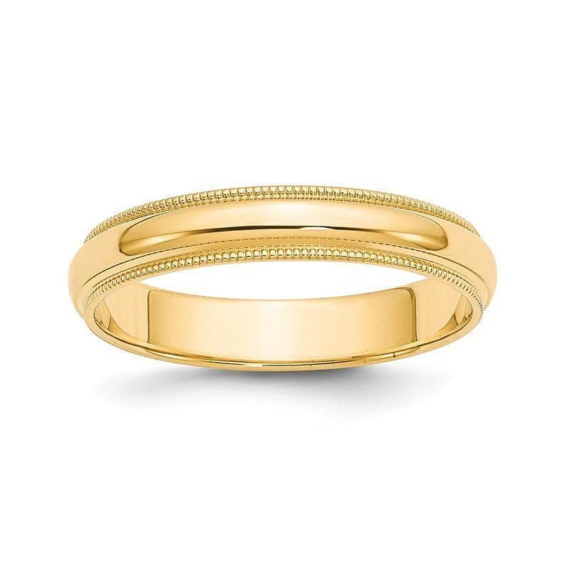 14k 4mm Milgrain Half-Round Wedding Band - Seattle Gold Grillz