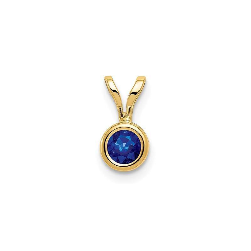 14k 4mm Sapphire bezel pendant - Seattle Gold Grillz