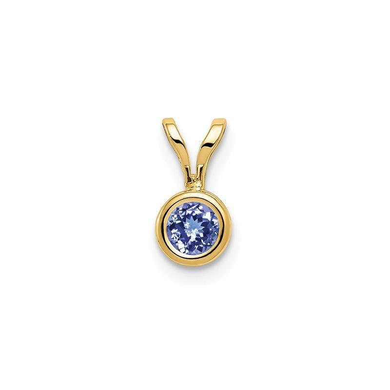 14k 4mm Tanzanite bezel pendant - Seattle Gold Grillz