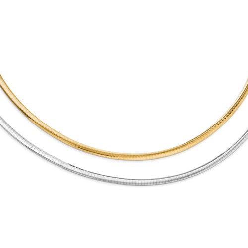 14k 4mm Two-tone Reversible Omega Chain - Seattle Gold Grillz