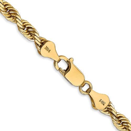 14k 5.0mm Diamond-cut Quadruple Rope Chain - Seattle Gold Grillz