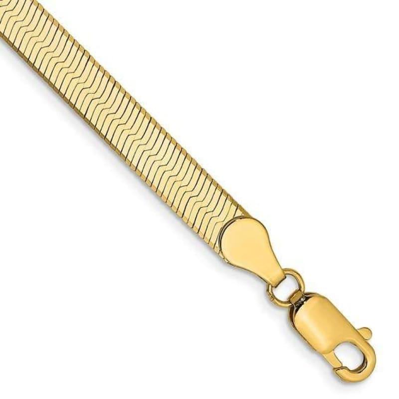 14k 5.0mm Silky Herringbone Bracelet - Seattle Gold Grillz