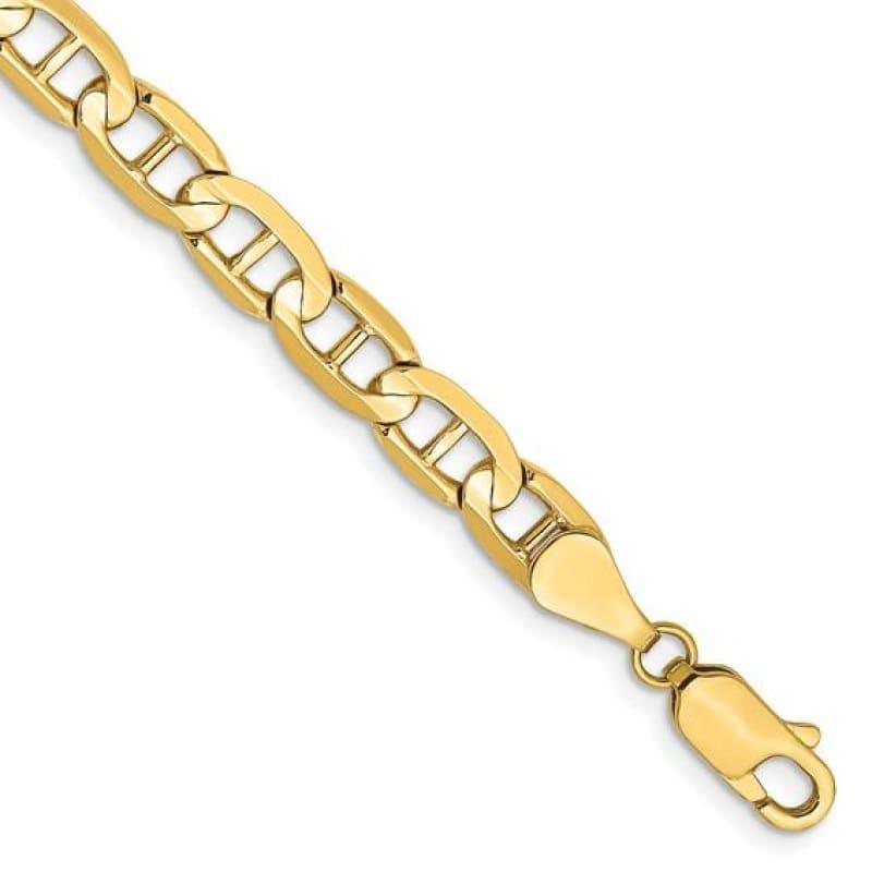 14k 5.25mm Concave Anchor Bracelet - Seattle Gold Grillz