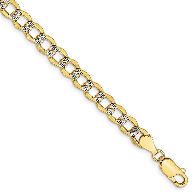 14k 5.2mm Semi-solid Pave Curb Bracelet - Seattle Gold Grillz