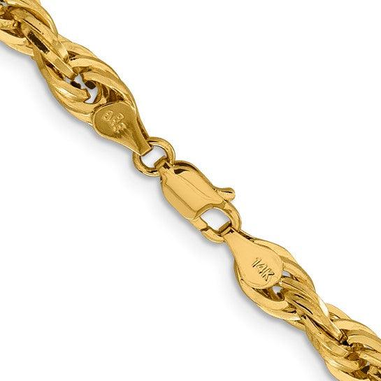 14k 5.4mm Semi-Solid Rope Chain - Seattle Gold Grillz